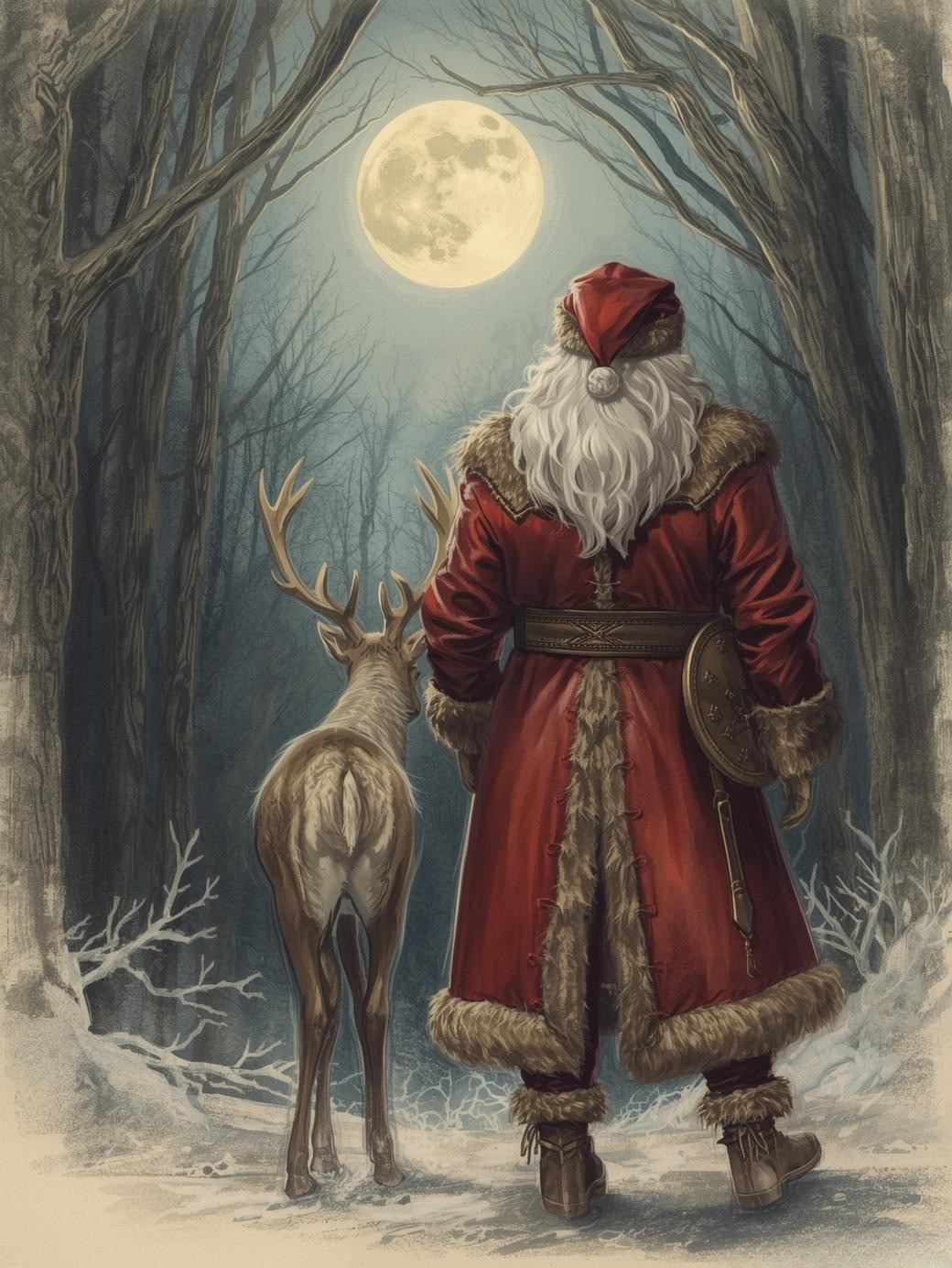 Paint by Number Moonlit Journey – Santa and His Reindeer