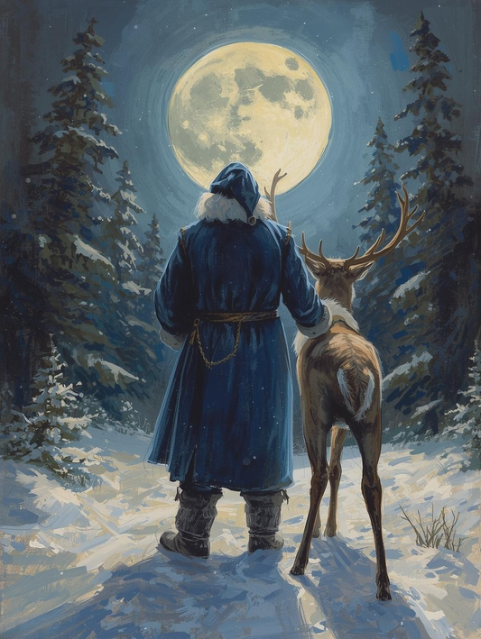 Paint by Number Celestial Christmas – Santa and His Loyal Friend