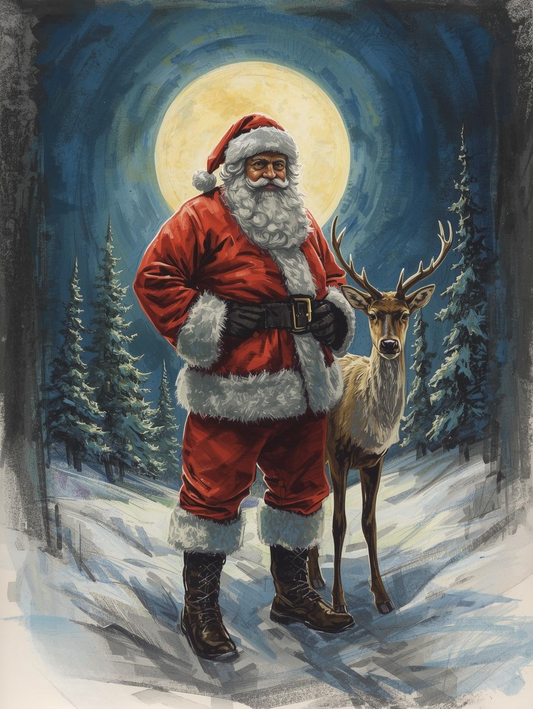 Paint by Number Peace on Earth – Santa Beneath the Moon