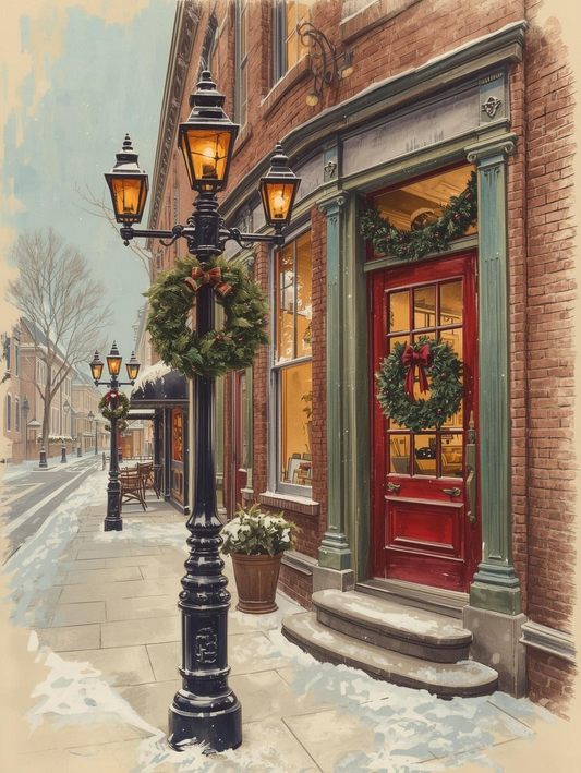 Paint by Number Peaceful Snowy Village