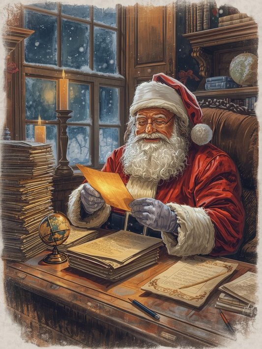 Paint by Number Heart of Christmas – Santa Reading Children’s Letters