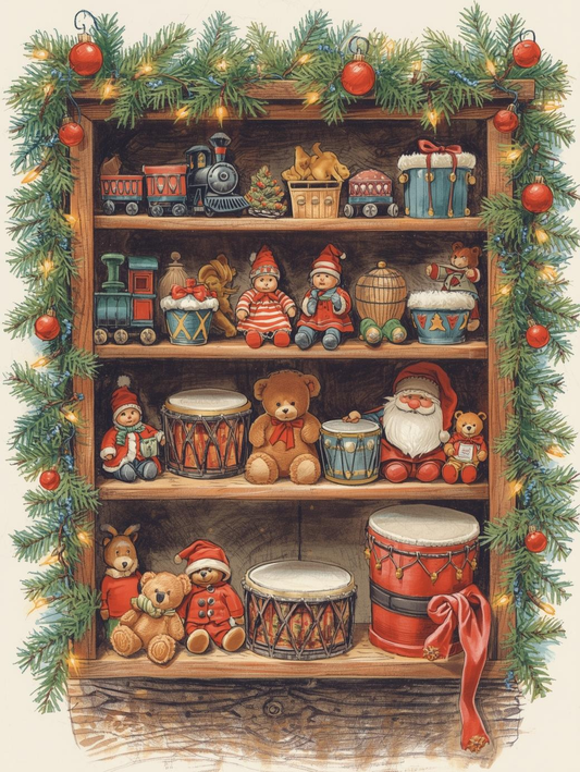 Paint by Number Shelf of Wonders – Santa’s Holiday Workshop