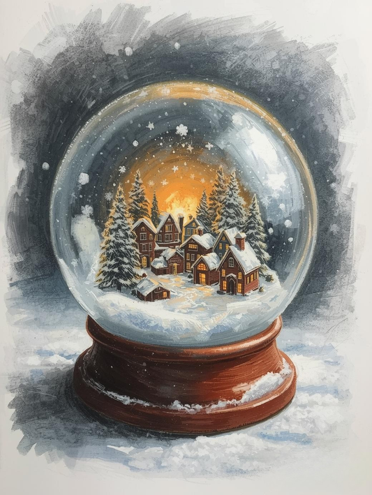 Paint by Number Frozen Dreams – Snow Globe Winter Scene