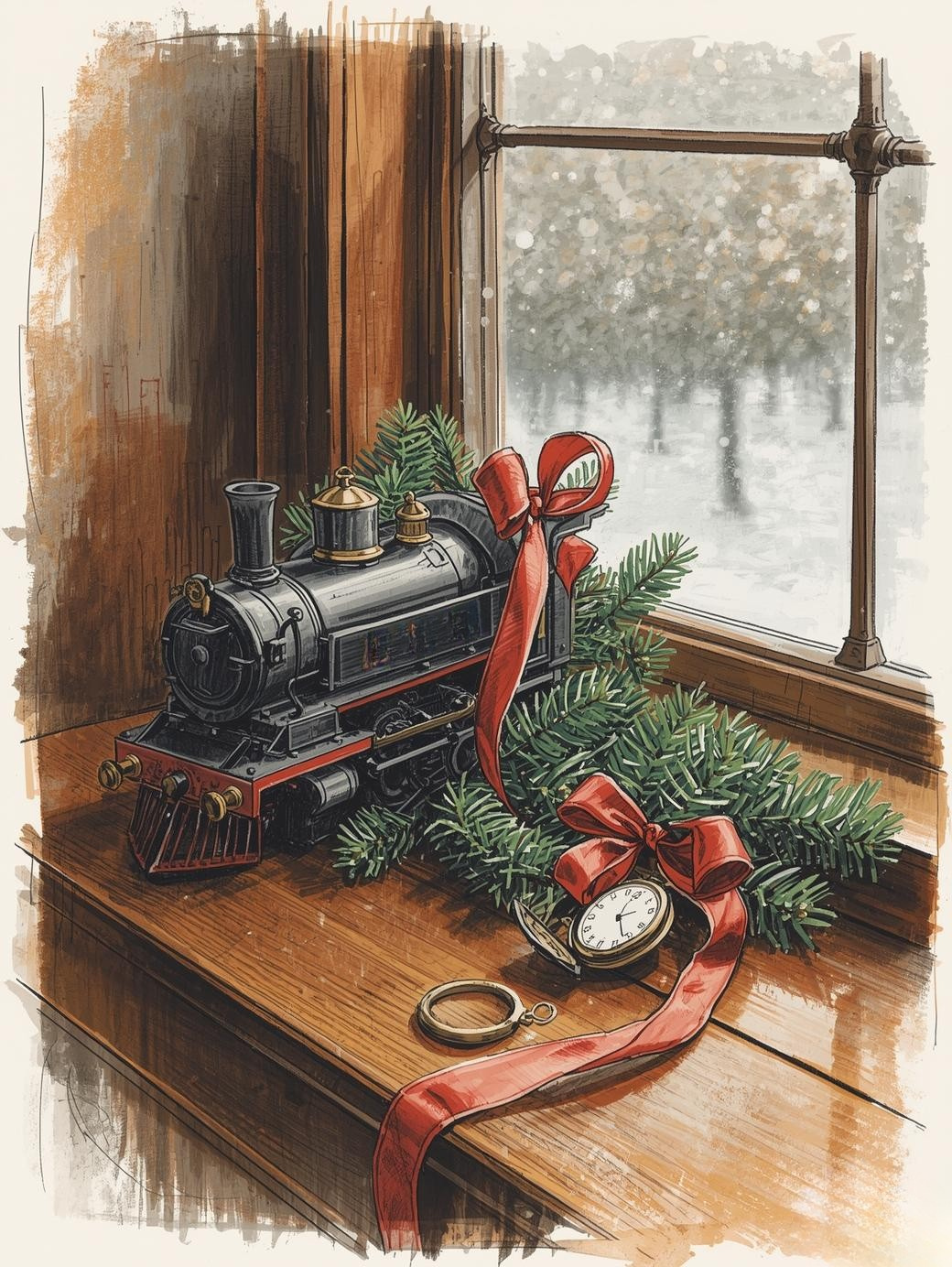 Paint by Number Cozy Christmas Train