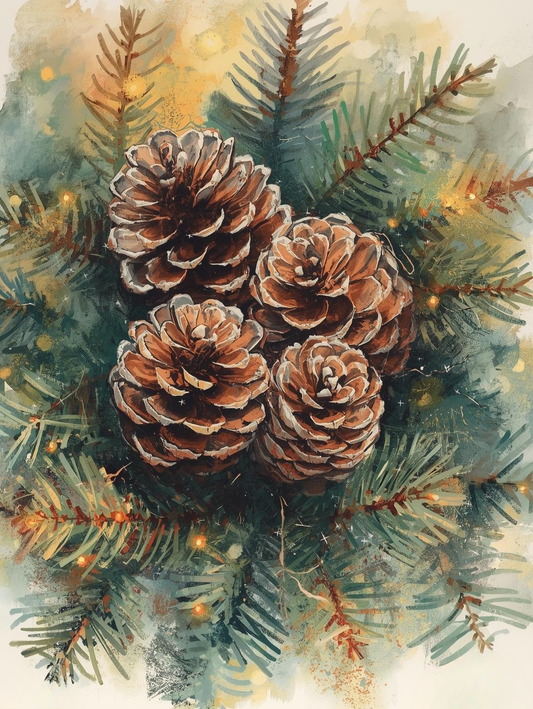 Paint by Number Winter Pine & Candlelight