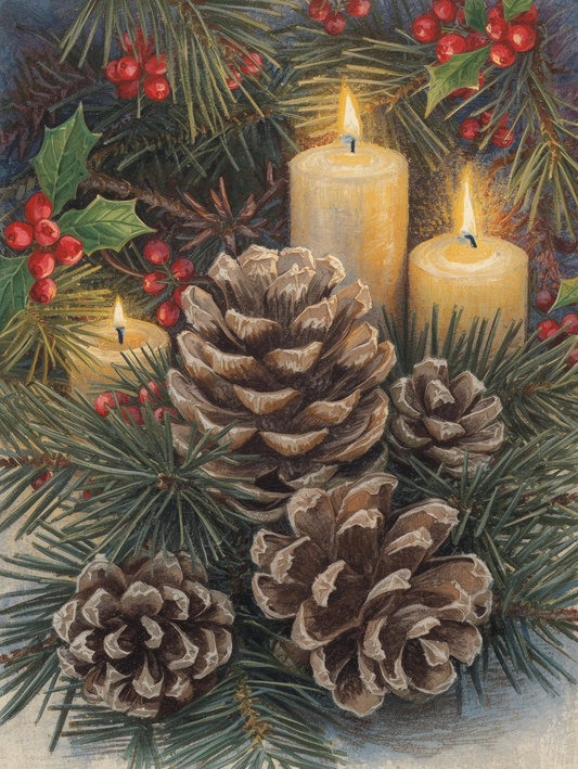 Paint by Number Candlelit Pines