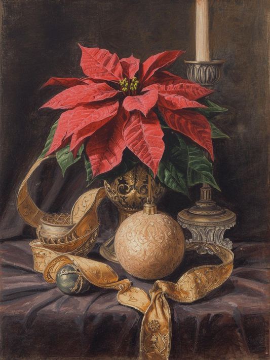 Paint by Number Holiday Poinsettias