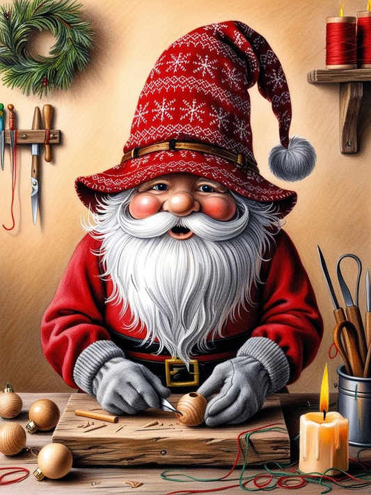 Paint by Number Cheerful Christmas Gnome