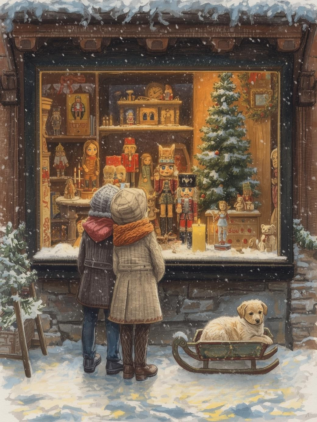 Paint by Number Golden Puppy’s Christmas Eve