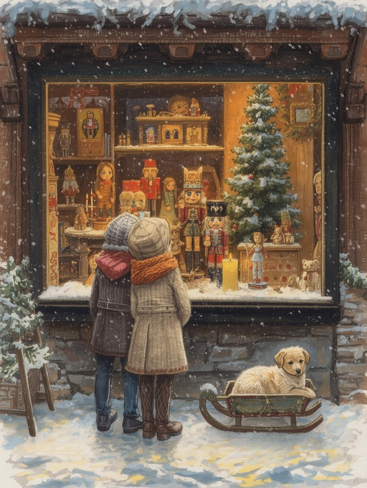 Paint by Number Golden Puppy’s Christmas Eve