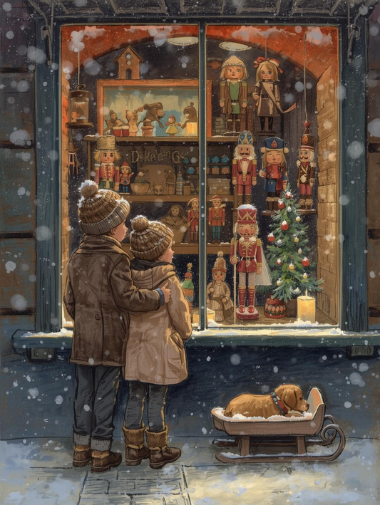 Paint by Number Snowy Cobblestone Christmas