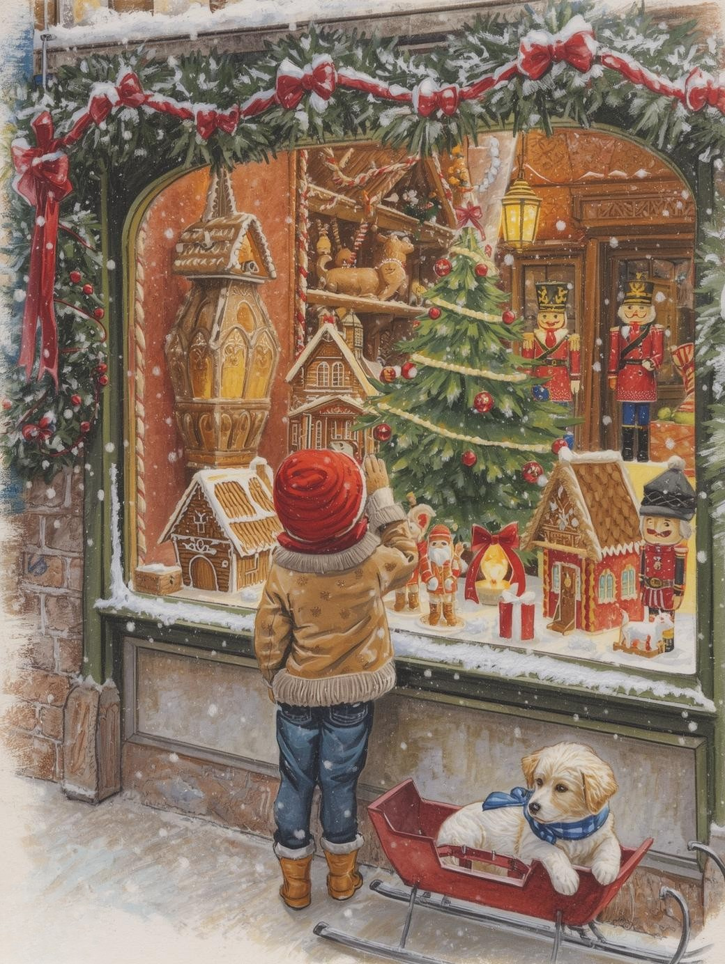 Paint by Number Red Sled Holiday Magic