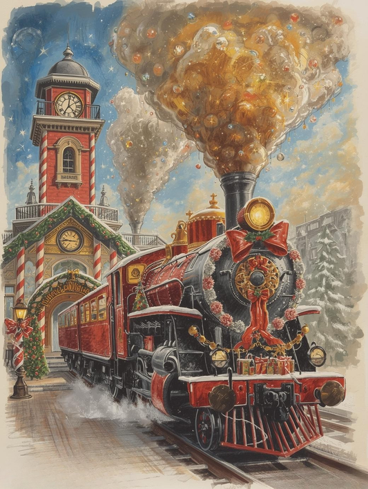 Paint by Number Magical Holiday Train Ride
