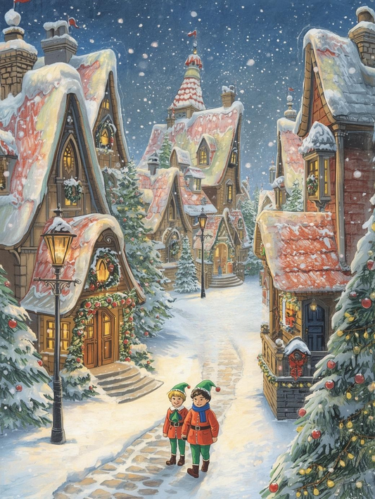 Paint by Number Twinkling Winter Town