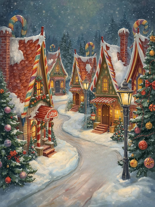 Paint by Number Christmas Village Glow