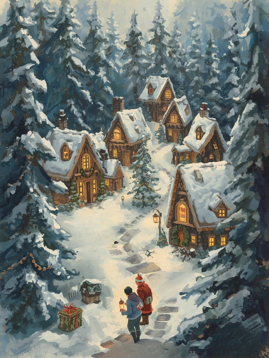 Paint by Number Cozy Winter Village