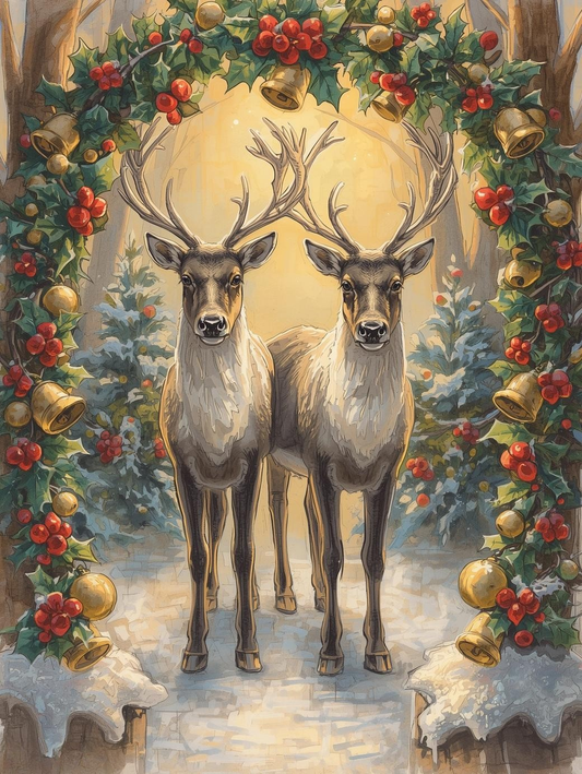 Paint by Number Winter Reindeer