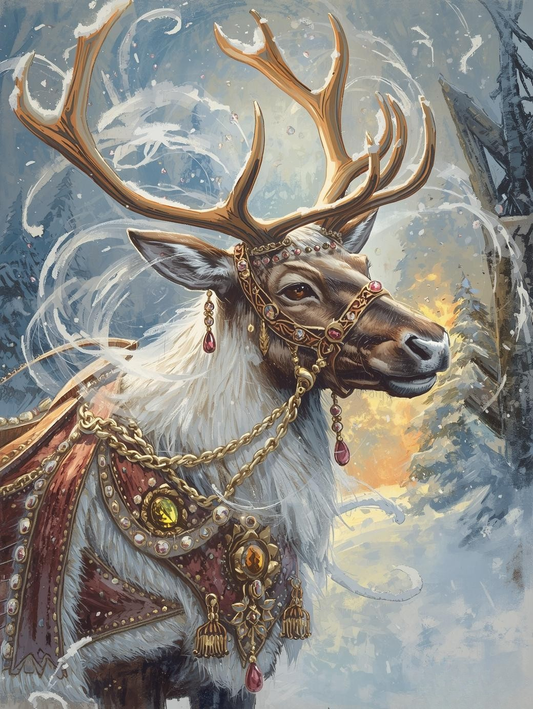 Paint by Number Festive Reindeer