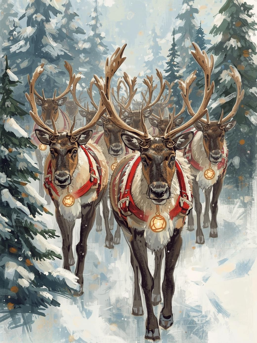 Paint by Number Santa’s Reindeer