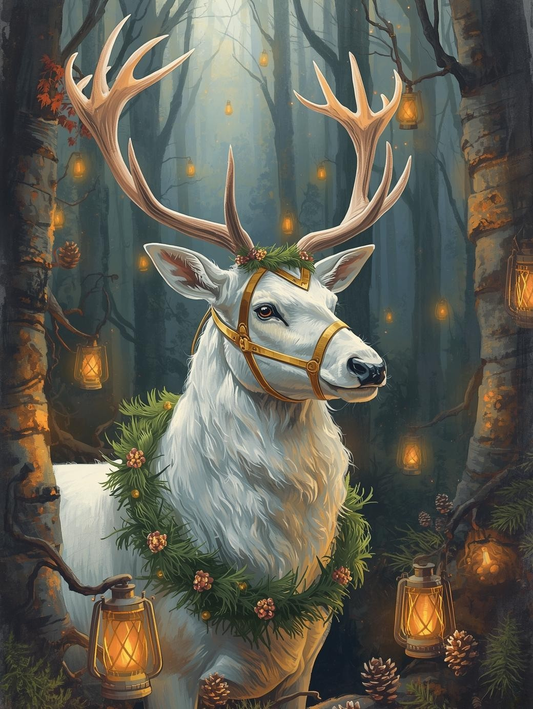 Paint by Number The Enchanted White Stag of Christmas