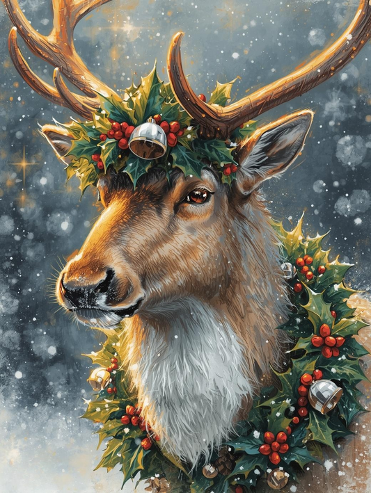 Paint by Number Snowy Reindeer