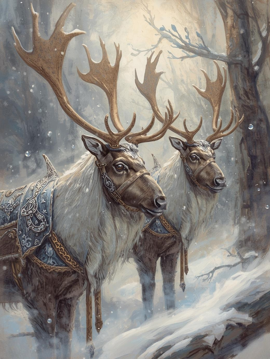 Paint by Number Reindeer in the Forest