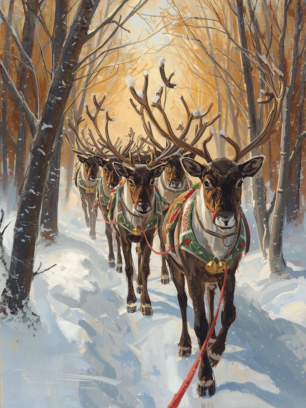 Paint by Number Reindeer in Snow