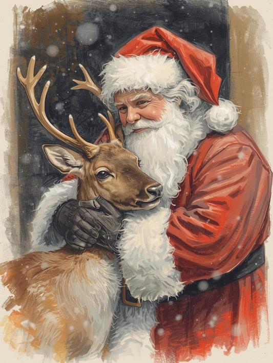 Paint by Number Heart of Christmas – Santa and His Reindeer
