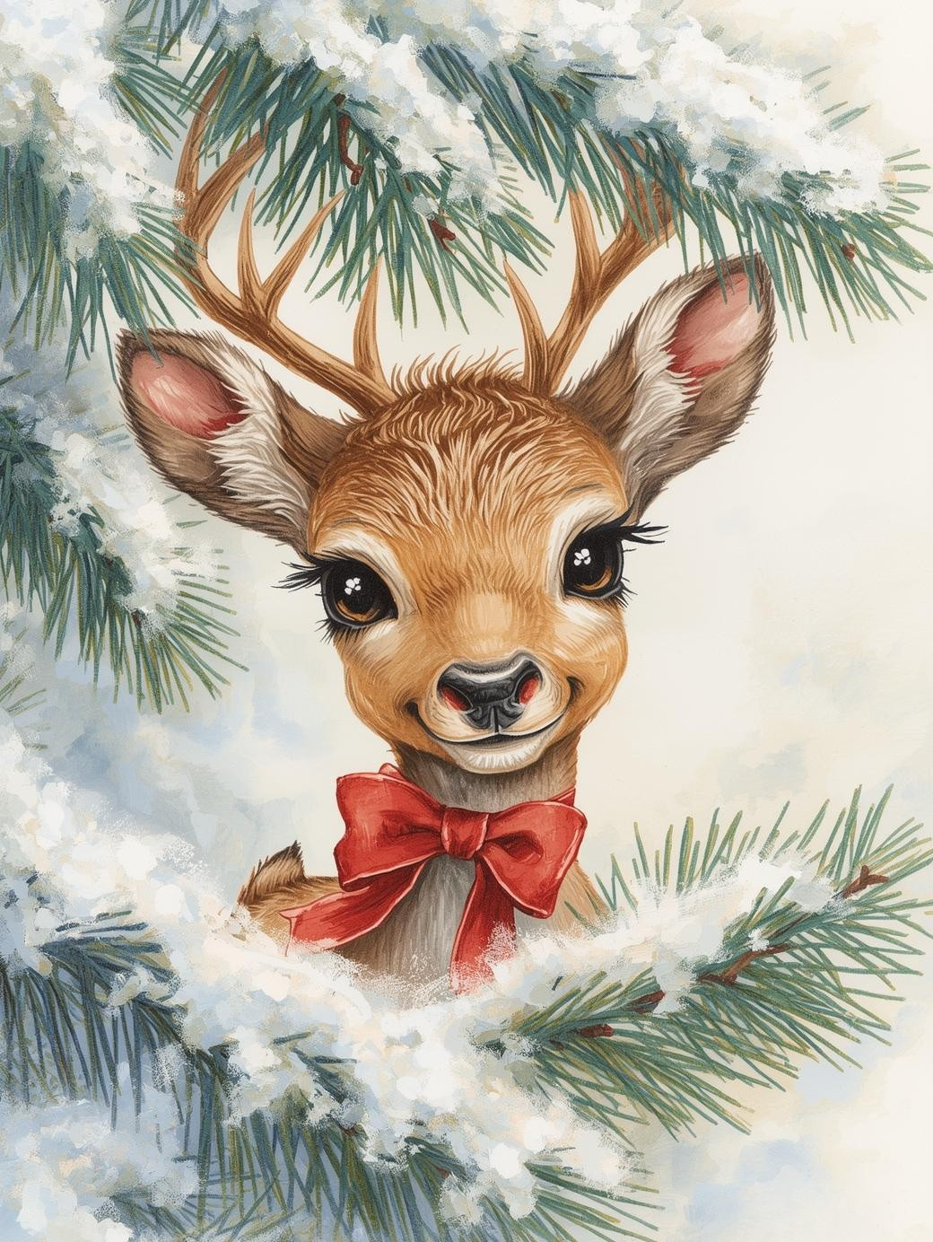 Paint by Number Curious Baby Reindeer