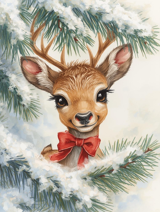 Paint by Number Curious Baby Reindeer