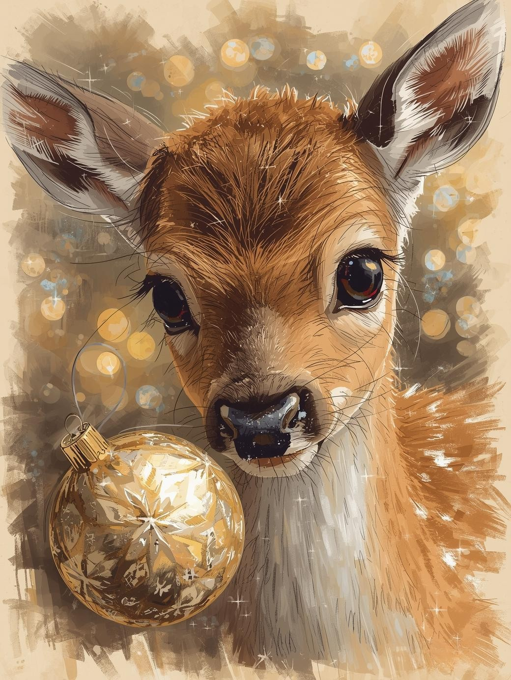 Paint by Number Tiny Reindeer in Toyland
