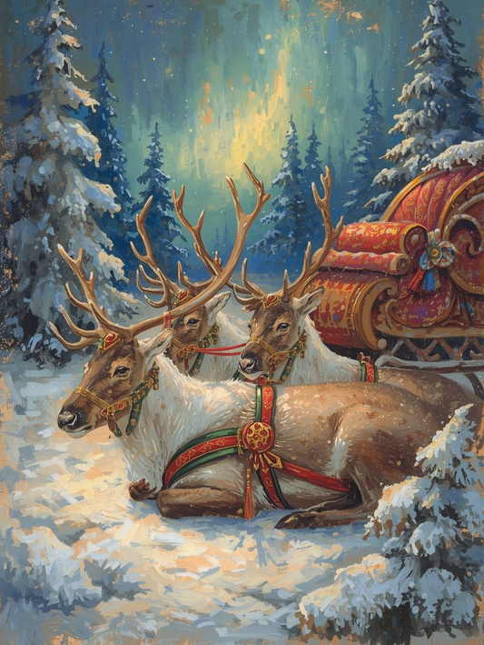 Paint by Number Frosty Reindeer