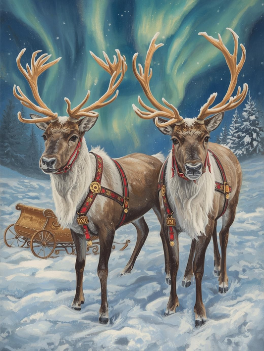 Paint by Number Reindeer Gathering