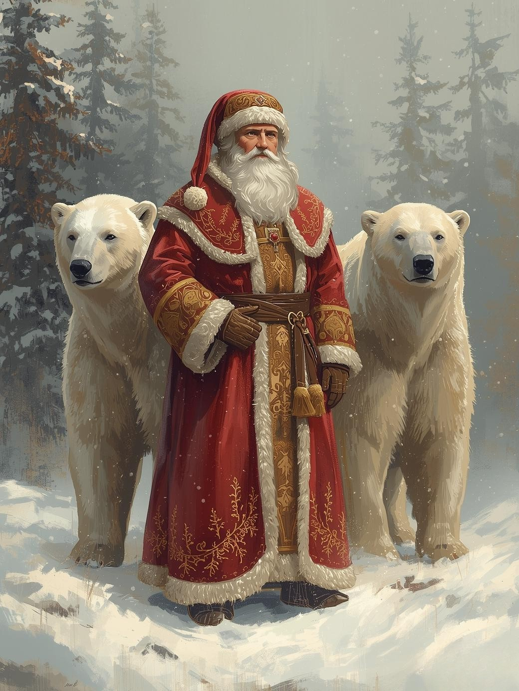 Paint by Number Santa’s Loyal Polar Friends