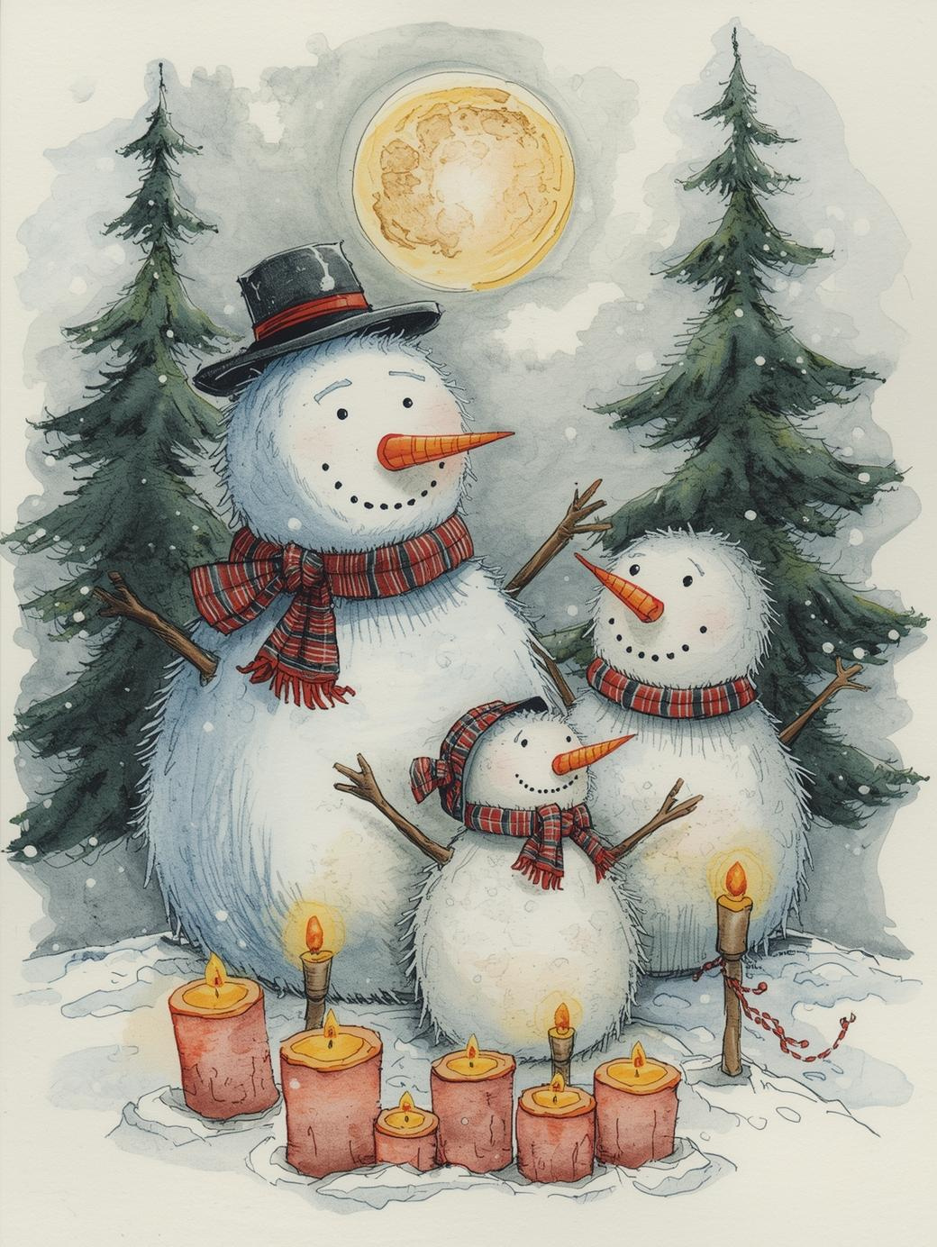 Paint by Number Cheerful Snowman