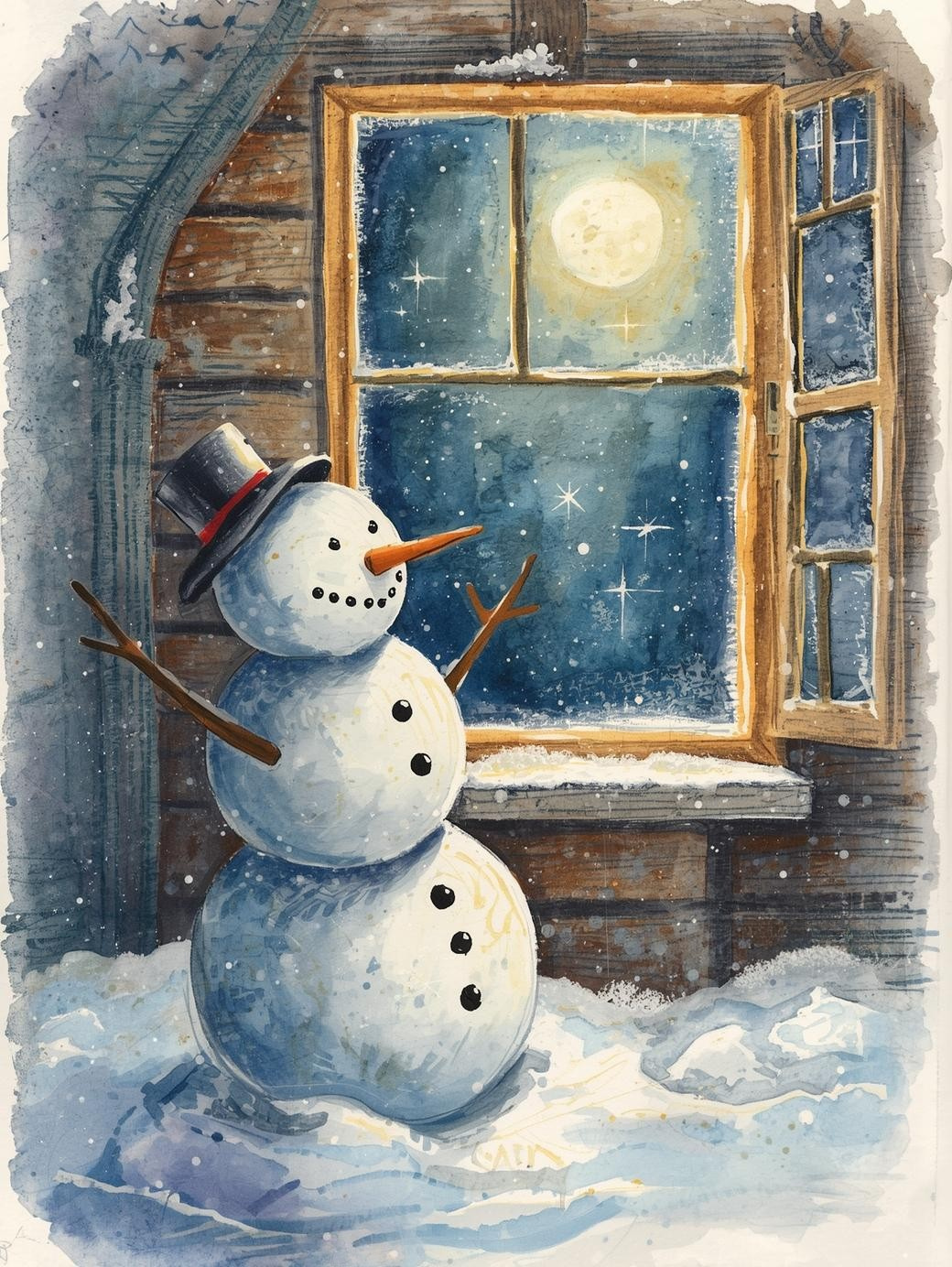 Paint by Number Magical Snowman
