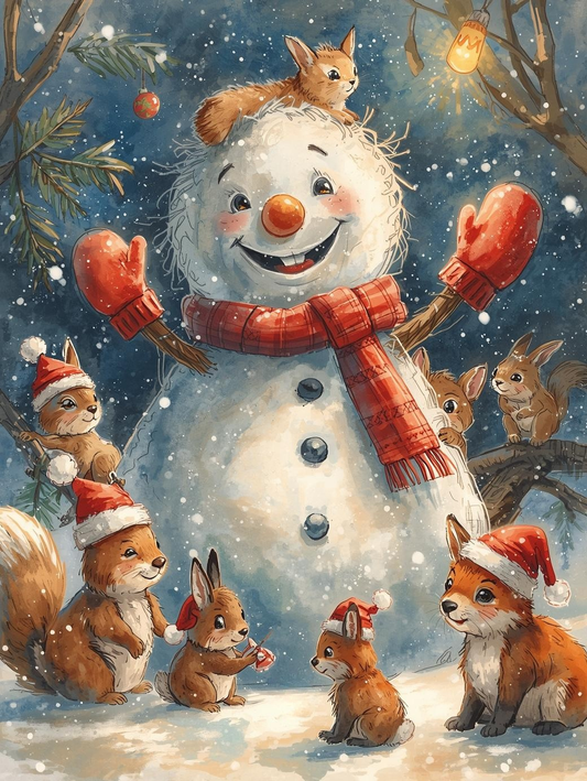 Paint by Number Snowy Snowman