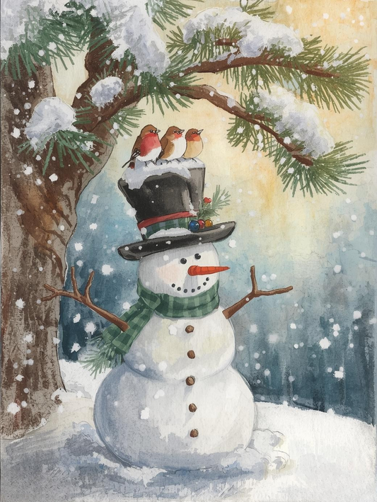 Paint by Number Whimsical Snowman