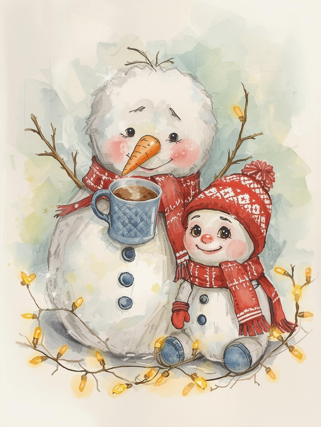 Paint by Number Yuletide Snowman