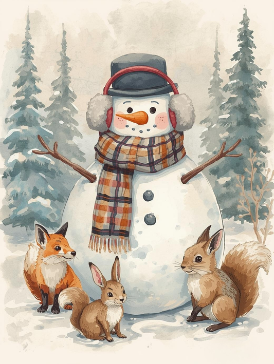 Paint by Number Snowman’s Forest Companions