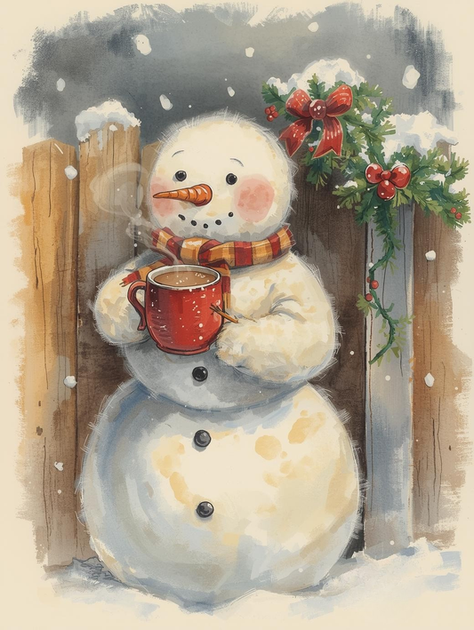 Paint by Number Adorable Snowman