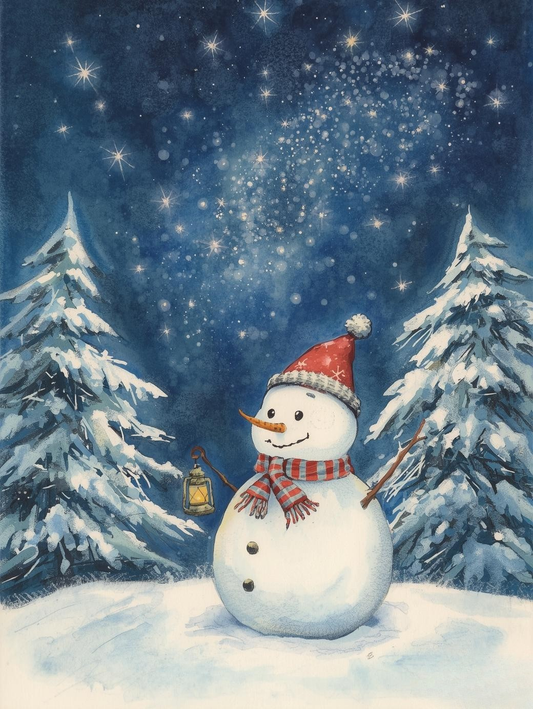 Paint by Number Sparkling Snowman