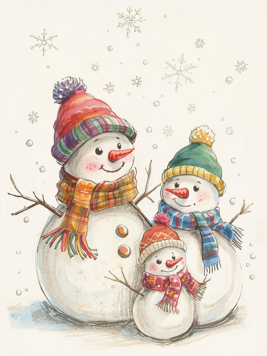 Paint by Number Snowman Family Fun