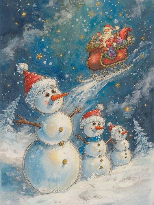 Paint by Number Snowman Family Fun