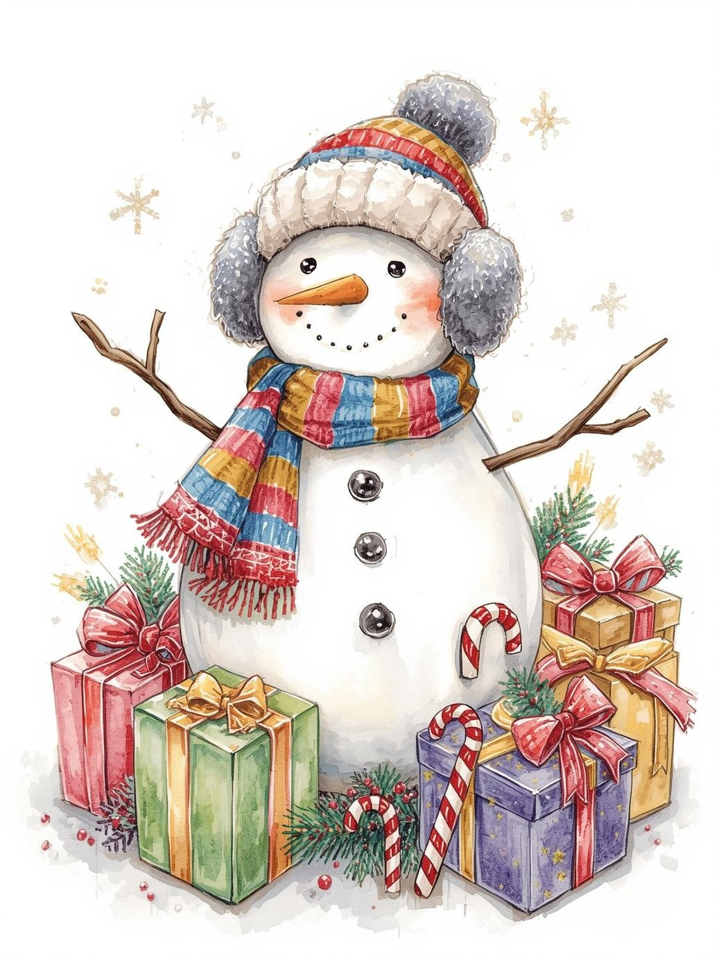 Paint by Number Glistening Snowman