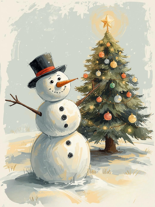 Paint by Number Illuminated Snowman