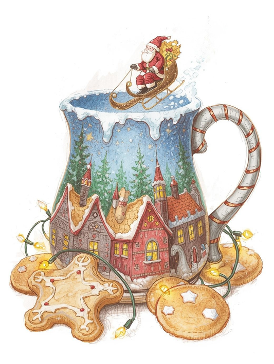 Paint by Number Kris Kringle Cocoa Mug