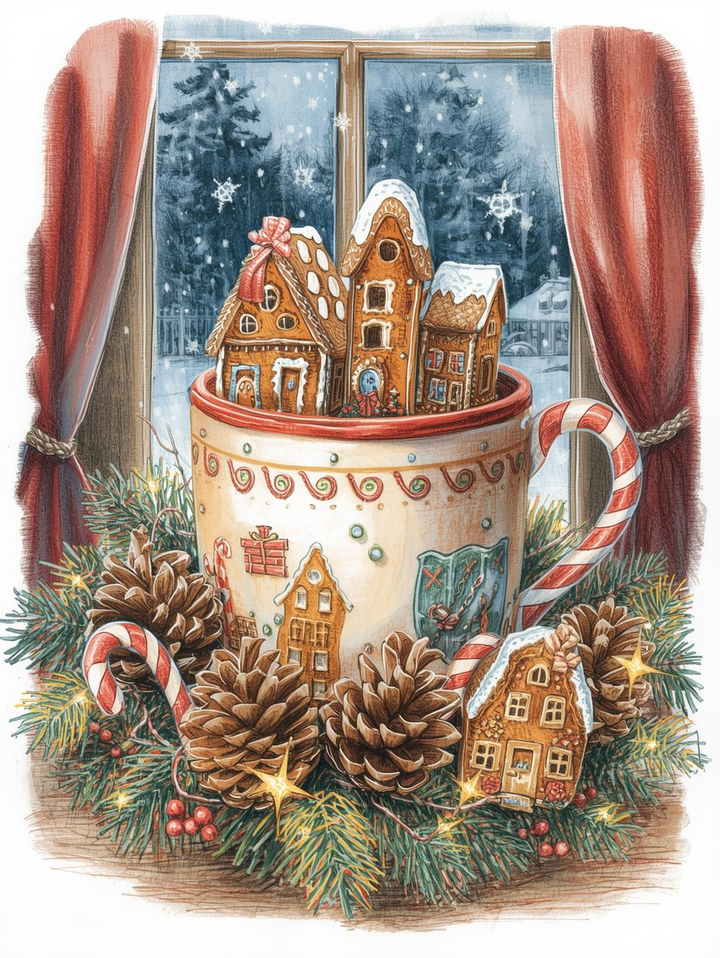 Paint by Number North Pole Nights Mug