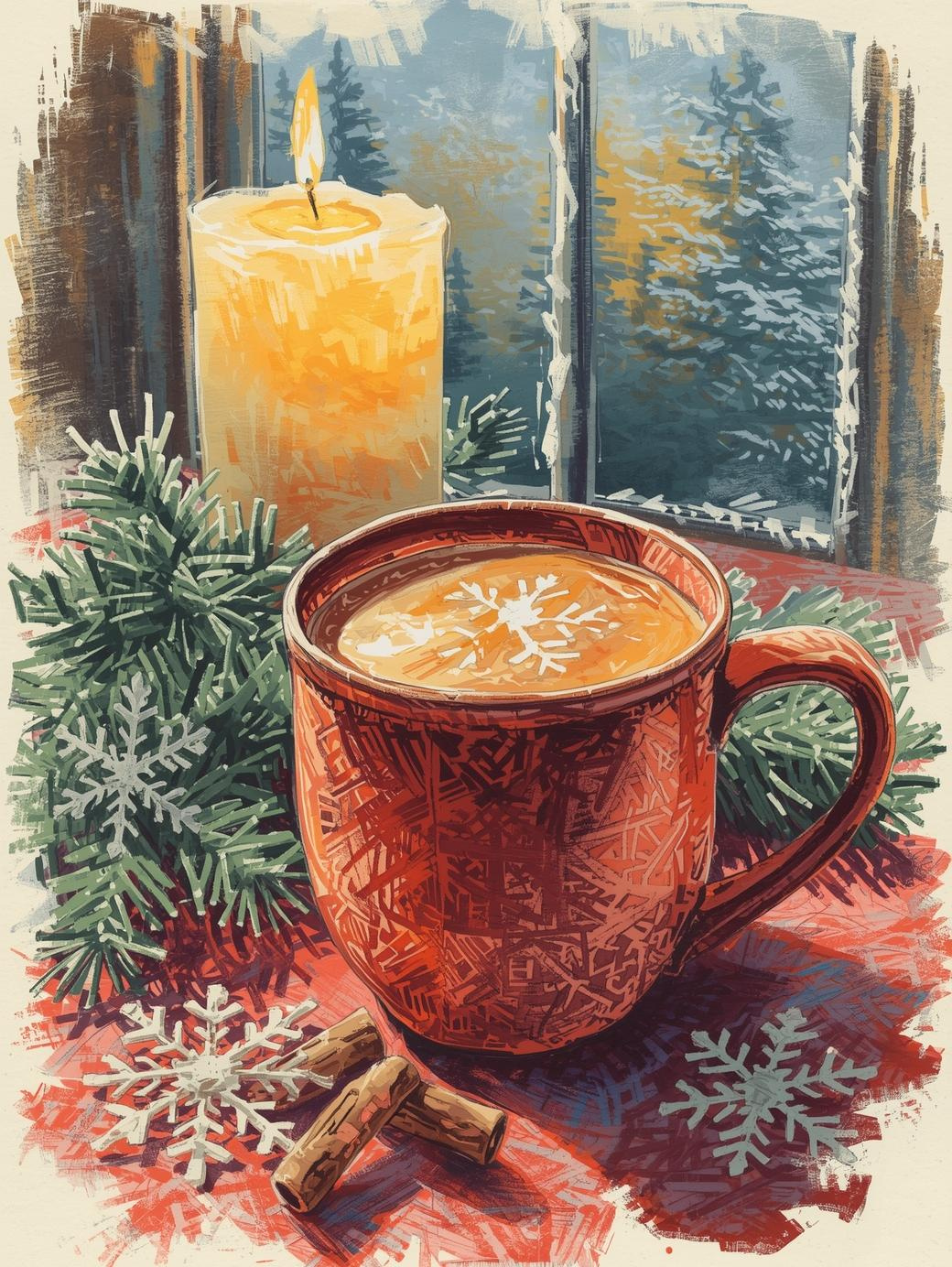 Paint by Number Yuletide Mug