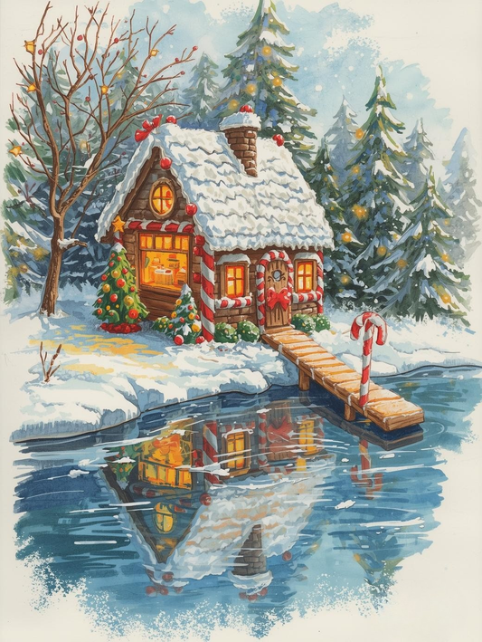 Paint by Number Holiday Gingerbread House